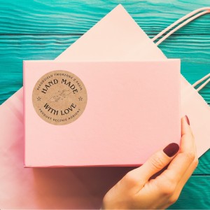 EKO KRAFT - HAND MADE WITH LOVE - Naklejki RĘKODZIEŁO - Produkt Ręcznie Robiony