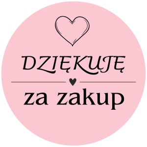 Dziękuję za zakup - małe RÓŻOWE NAKLEJKI na paczki
