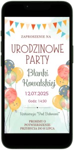 E-ZAPROSZENIE elektroniczne zaproszenie na URODZINY - Urodzinowe PARTY