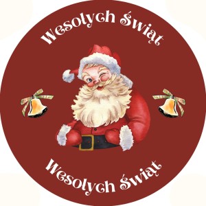 WESOŁYCH ŚWIĄT Naklejki Świąteczne na prezenty - Boże narodzenie - Mikołaj