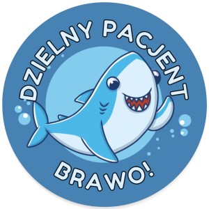 Naklejki DZIELNY PACJENT - motywacyjne BRAWO - rekin