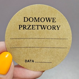 EKO KRAFT -  NAKLEJKI na słoiki 5cm - Etykiety na DOMOWE PRZETWORY konfitury, soki