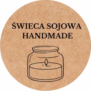 EKO KRAFT - Naklejki ŚWIECA SOJOWA HANDMADE- etykiety na świece 