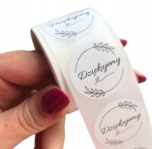 Małe NAKLEJKI Dziękujemy - 3cm