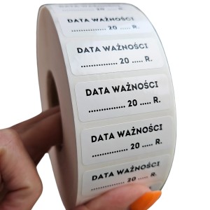 Naklejki FOLIOWE - DATA WAŻNOŚCI - data przydatności - etykiety 40x15mm