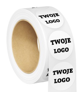  TWOJE WŁASNE LOGO - Naklejki 4cm (czarny nadruk)