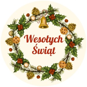 WESOŁYCH ŚWIĄT Naklejki Świąteczne na prezenty - Boże Narodzenie
