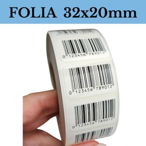  FOLIA - Etykiety foliowe z kodem kreskowym - KOD KRESKOWY 32x20mm