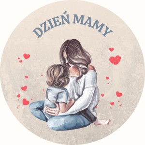 Okrągłe naklejki na DZIEŃ MAMY