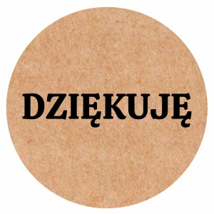 Naklejki DZIĘKUJĘ - Okrągłe Etykiety EKO KRAFT  - 5cm