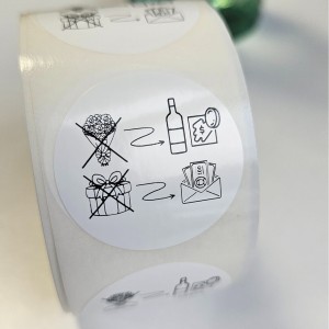 Okrągłe Naklejki weselne - REBUS ŚLUBNY na zaproszenia - prezenty 3cm