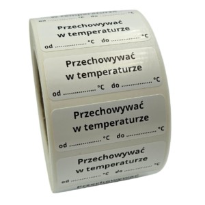 Przechowywać w temperaturze od do - Etykiety 40x15mm