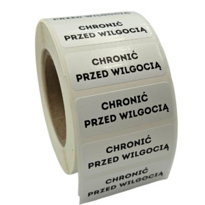 Naklejki CHRONIĆ PRZED WILGOCIĄ - Etykiety 40X15mm