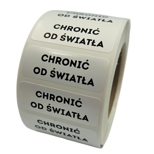 Chronić od światła - naklejki - foliowe etykiety 40x15mm