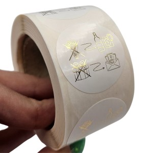 Złocony REBUS ŚLUBNY na zaproszenia - Złote naklejki 3cm 