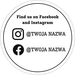 Find us on Facebook and Instagram - Naklejki 5cm 