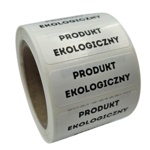 Etykiety PRODUKT EKOLOGICZNY - Naklejki foliowe 40x15mm