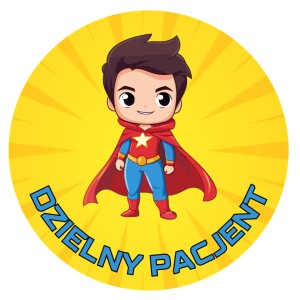 Naklejki DZIELNY PACJENT - dla chłopca, superbohater 