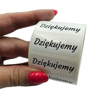 NAKLEJKI Dziękujemy - Etykiety foliowe 40x15mm
