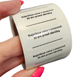 NAKLEJKI Najniższa cena z ostatnich 30 dni przed obniżką - Etykiety Foliowe 40x15mm