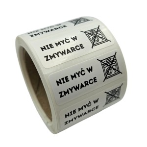Naklejki NIE MYĆ W ZMYWARCE - Etykiety foliowe 40x15mm