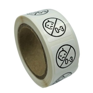 Nie nadaje się dla dzieci poniżej 3 lat  - Etykieta bezpieczeństwa 0-3 - Kwadratowe naklejki ostrzegawcze