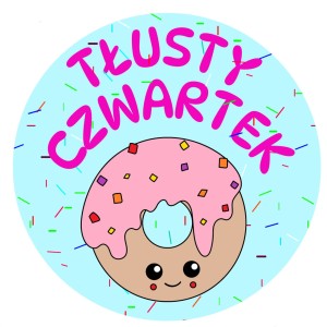 Naklejki na Tłusty Czwartek – Słodki Pączek z Lukrem i Posypką