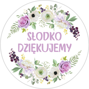 Naklejki SŁODKO DZIĘKUJEMY na słodycze - etykiety na podziękowania, wesele