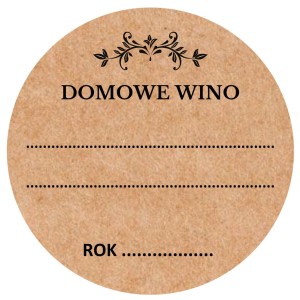 DOMOWE WINO - Naklejki EKO KRAFT okrągłe - etykiety na butelki