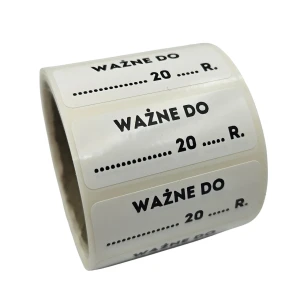 Naklejki „Ważne do” – etykiety foliowe  z miejscem na datę - 40x15mm/200szt