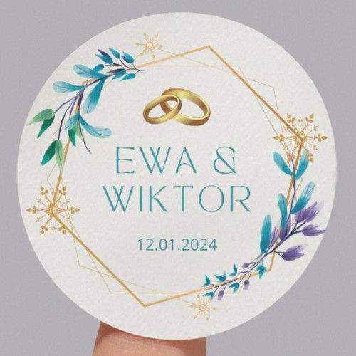 Personalizowane naklejki ślubne z imionami - Arkusz A4