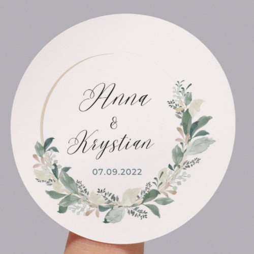 Naklejka ślubna - Imiona pary młodej i data ślubu