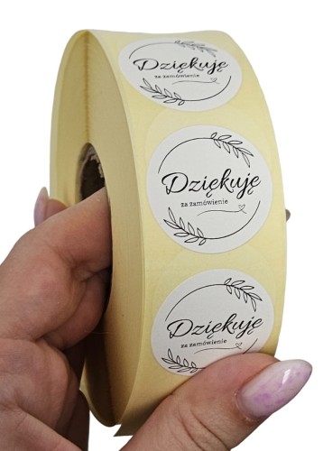 NAKLEJKI na paczki - Dziękuję za zamówienie - 3cm