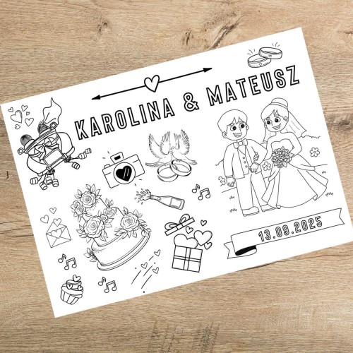 PERSONALIZOWANE kolorowanki ślubne
