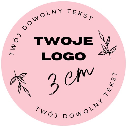 Okrągłe różowe naklejki z logo - 3cm.jpg