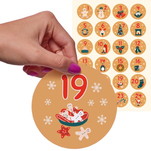 Naklejki na KALENDARZ ADWENTOWY - świąteczne DIY