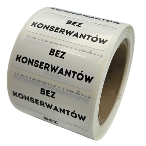Etykiety informacyjne - BEZ KONSERWANTÓW - Naklejki foliowe 40x15mm.jpg