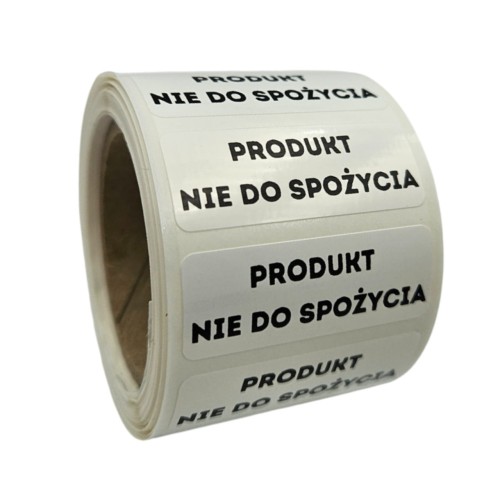 Naklejki PRODUKT NIE DO SPOŻYCIA - Etykiety foliowe 40x15mm.jpg