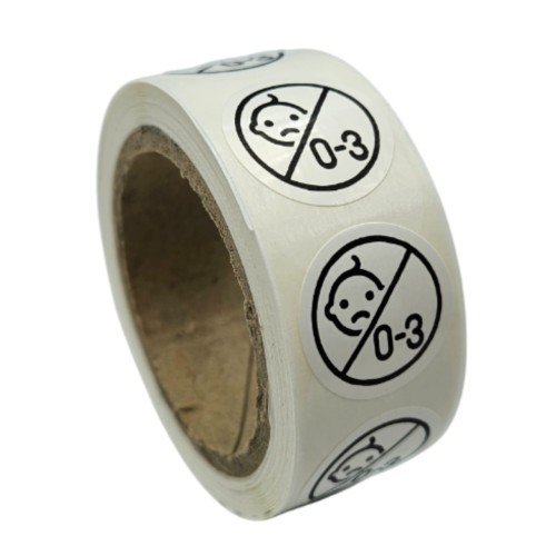 Etykieta bezpieczeństwa 0-3 - Naklejki ostrzegawcze 2cm - Nie nadaje się dla dzieci poniżej 3 lat.jpg