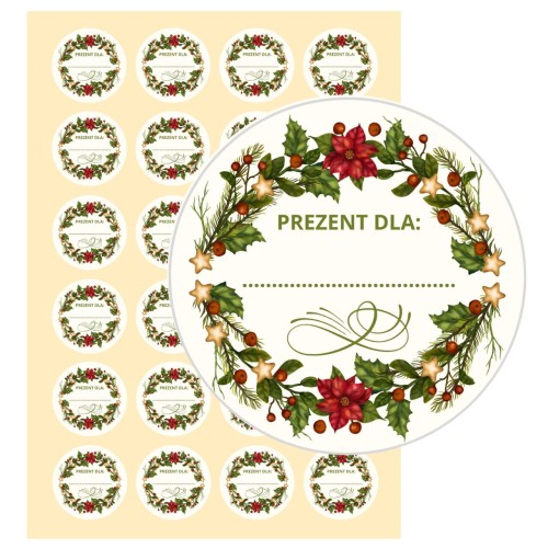 PREZENT DLA - Świąteczne nalepki na prezenty BOŻE NARODZENIE - Naklejki.jpg