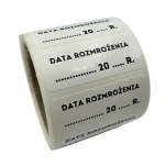 NAKLEJKI Data rozmrożenia - etykiety foliowe 40x15mm