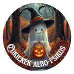 Cukierek albo Psikus - Naklejki Halloween - Duch z dynią