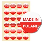 Naklejki MADE IN POLAND - okrągłe etykiety na Arkuszu A4
