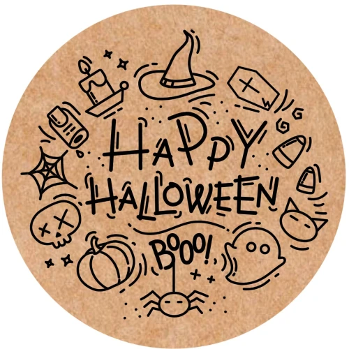 Naklejki kraftowe Halloween 4cm – dynia, duch, pająk, czarownica.jpg