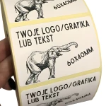 NAKLEJKI Z LOGO - Etykiety 60X40mm (czarny nadruk)