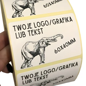 NAKLEJKI Z LOGO - Etykiety 60X40mm (czarny nadruk)