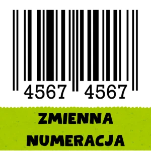 Etykiety z kodem kreskowym 50x40mm - zmienna numeracja