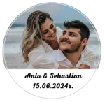 NAKLEJKI  weselne na zaproszenia ŚLUBNE ze zdjęciem (lub  podziękowania dla gości)