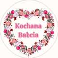 Naklejki na DZIEŃ BABCI - Kochana BABCIA w serduszku z kwiatów.jpg
