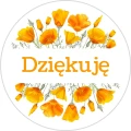 Naklejki ozdobne z napisem DZIĘKUJĘ - Arkusz A4